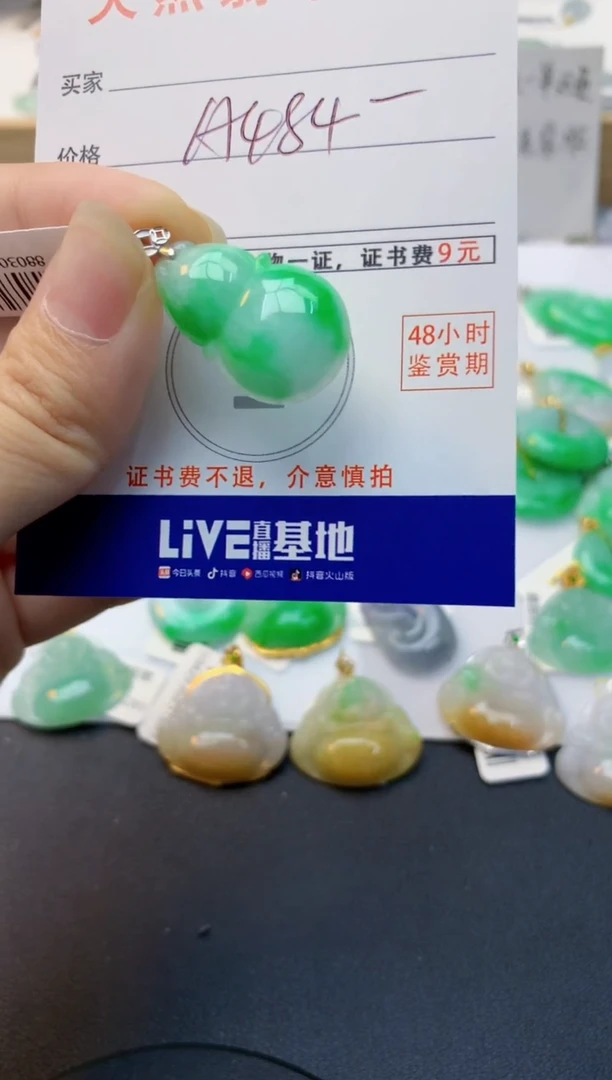 颈饰18K金镶嵌翡翠细**流天然缅甸A货翡翠