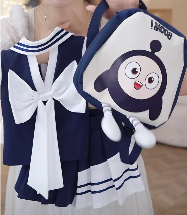 【送包包】女童蝴蝶结Polo衫百褶裙套装夏季2025新款学院风短裙