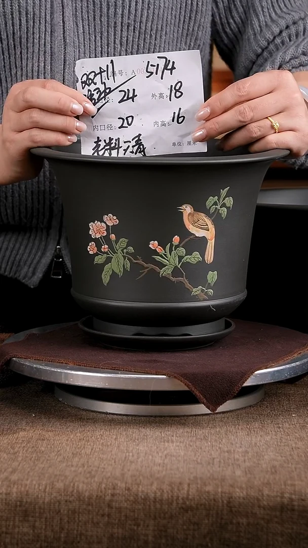 紫砂花盆花卉工艺5174+z