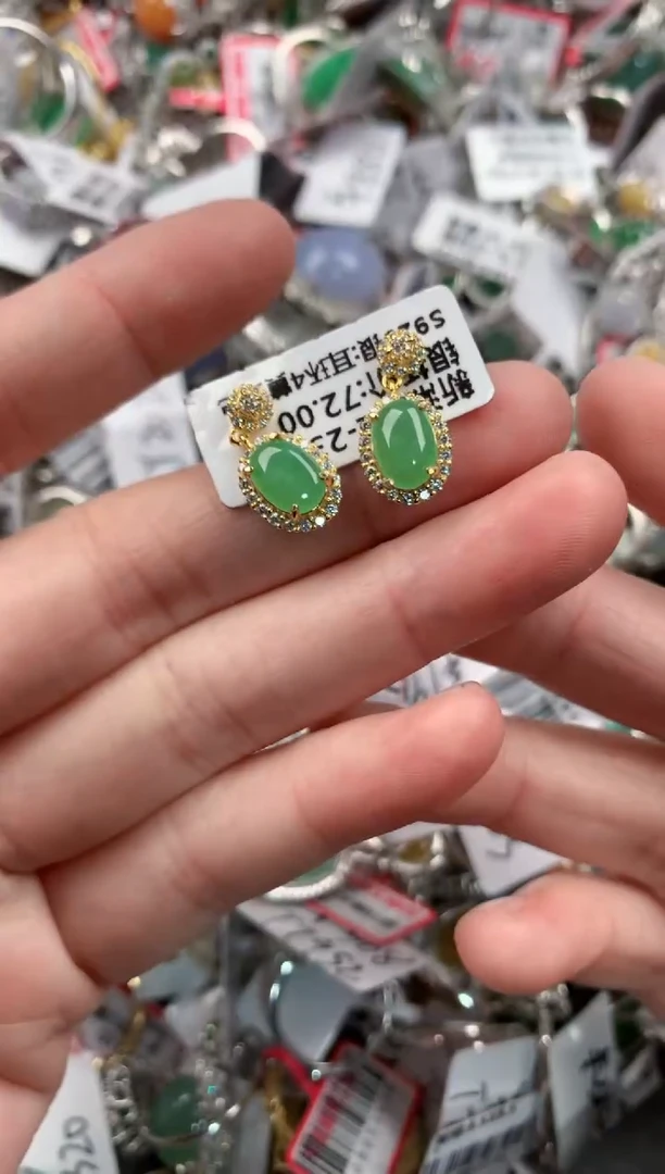 银S925镶嵌戒指翡翠13-13-13     3