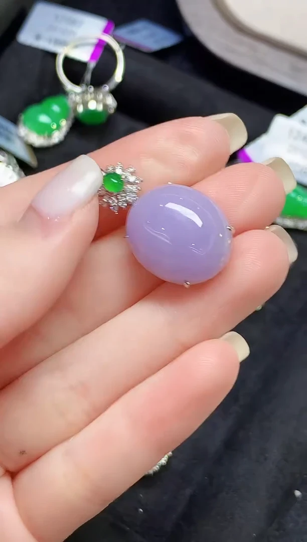 吊坠(不含链)18K金镶嵌翡翠ZJ