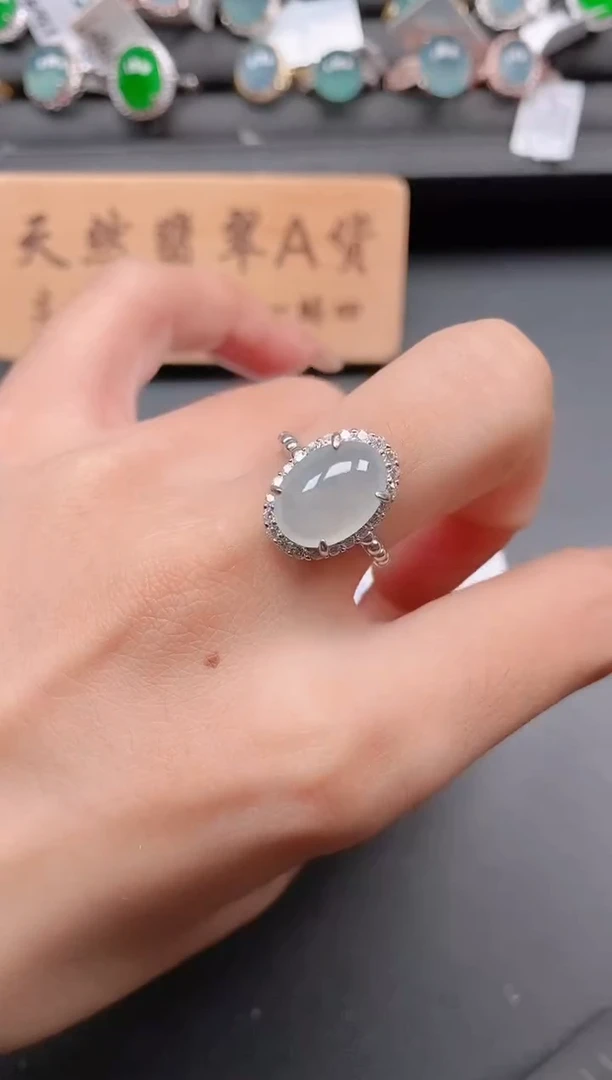 银S925镶嵌戒指翡翠111