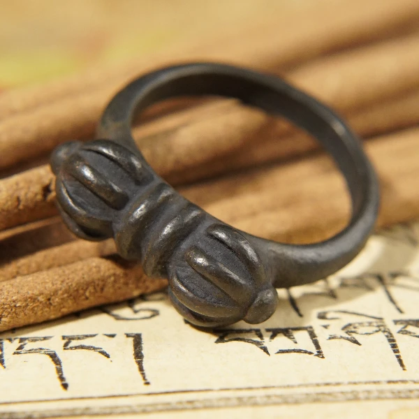 清代金刚杵戒指/LBT010W/古玩老串/律宝堂