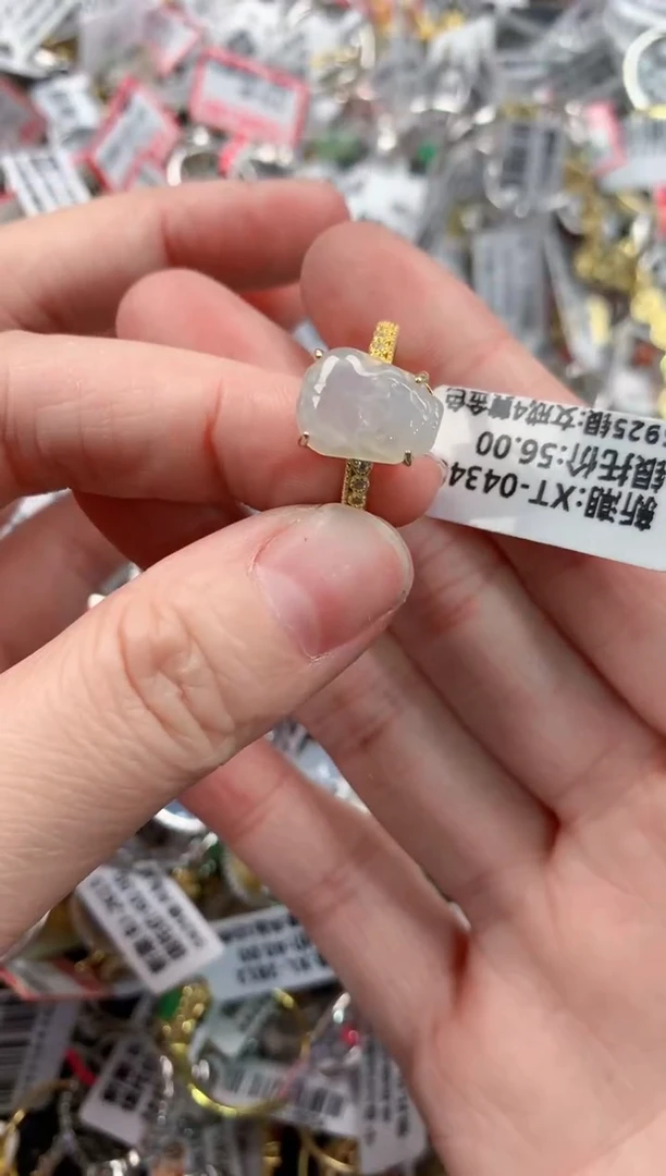 银S925镶嵌戒指翡翠151515---3