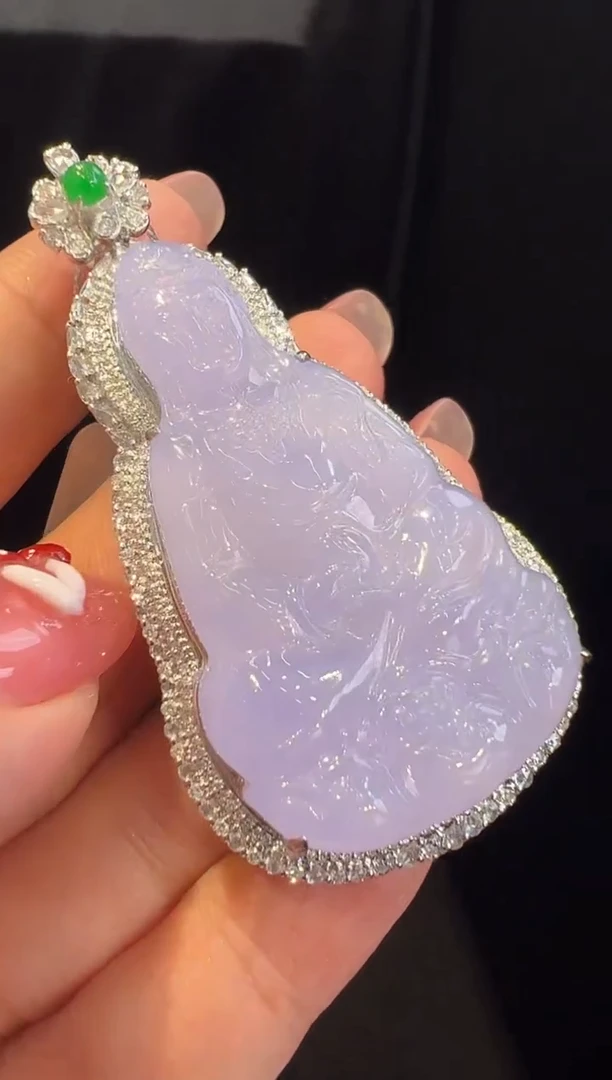 吊坠(不含链)18K金镶嵌翡翠吊坠