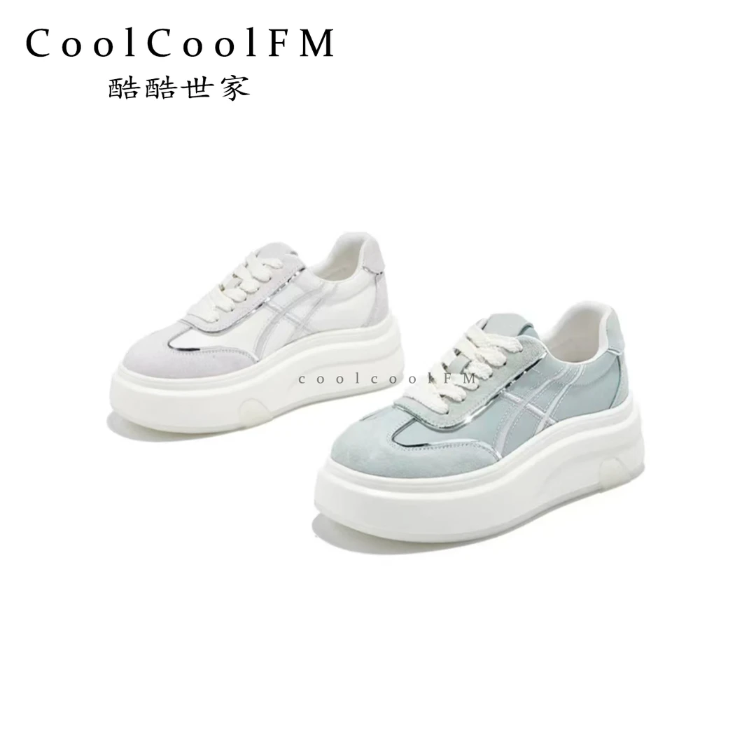 [酷酷世家]真皮运动时尚德迅鞋百搭夏季潮流厚底运动时尚百搭女鞋