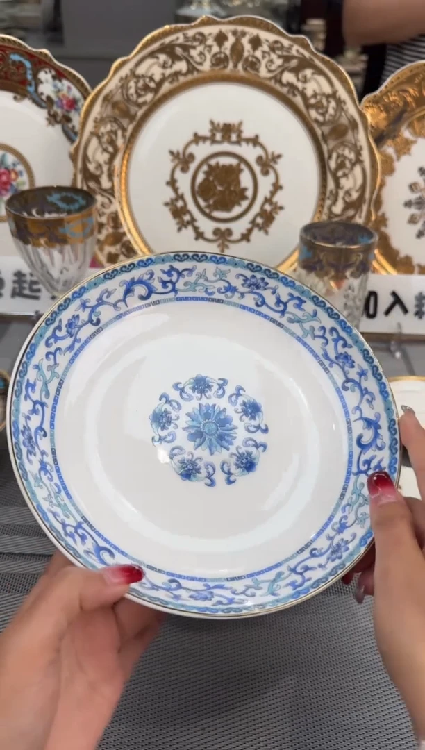 【闪购商品】瓷片8英寸深菜盘 1个  春节活动