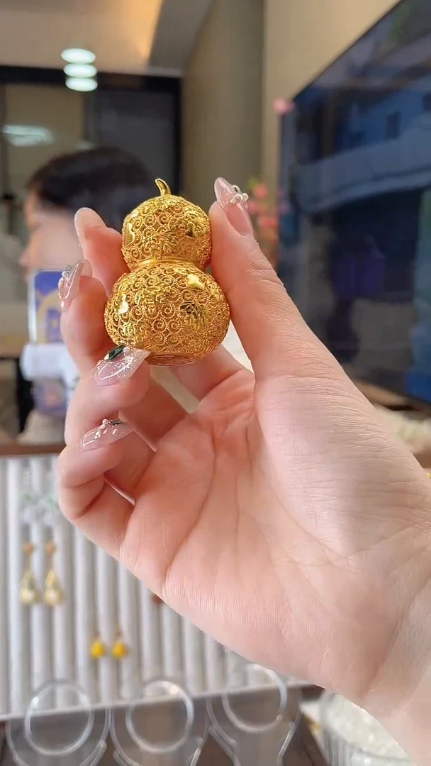 无铜合金39.9金色小葫芦摆件