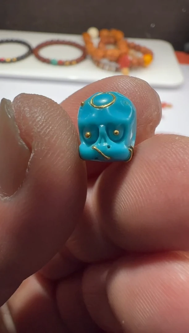 【闪购商品】绿松石单珠合金绿松石雕刻阿呆单珠