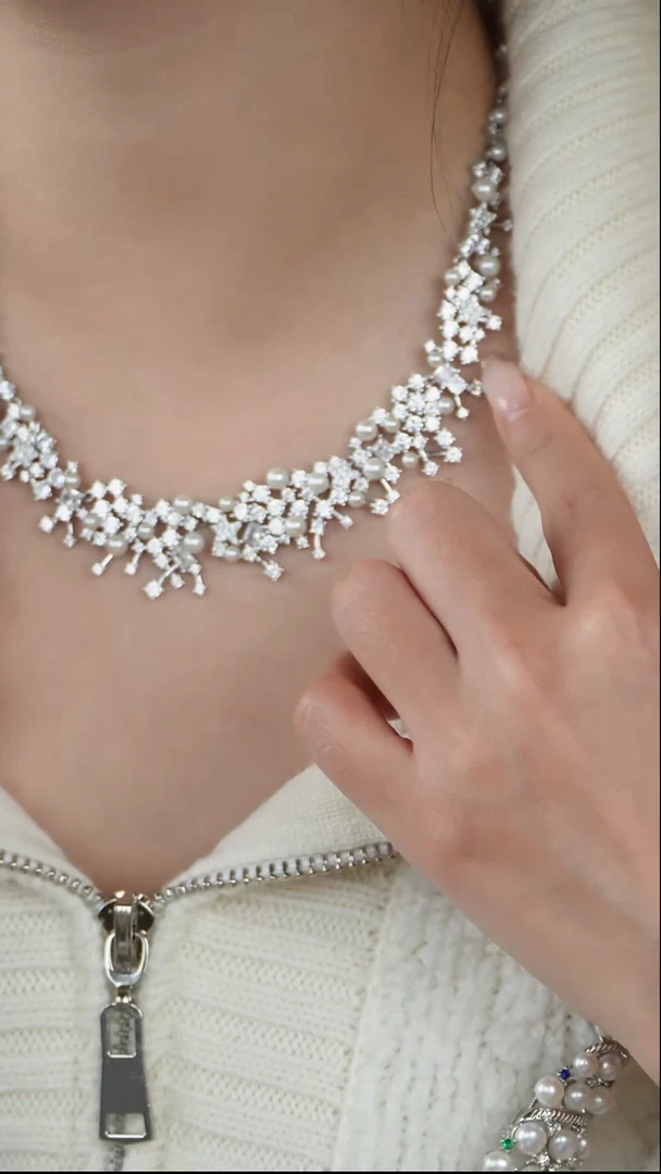 【闪购商品】淡水珍珠颈饰银S925镶嵌1