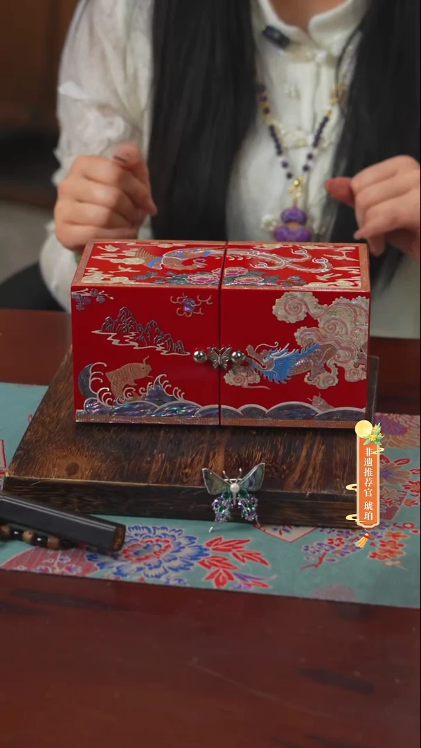 木闪购商品螺钿漆器首饰盒