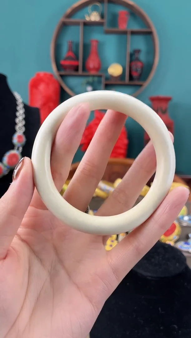 用****1非遗手工素漆镯子白色