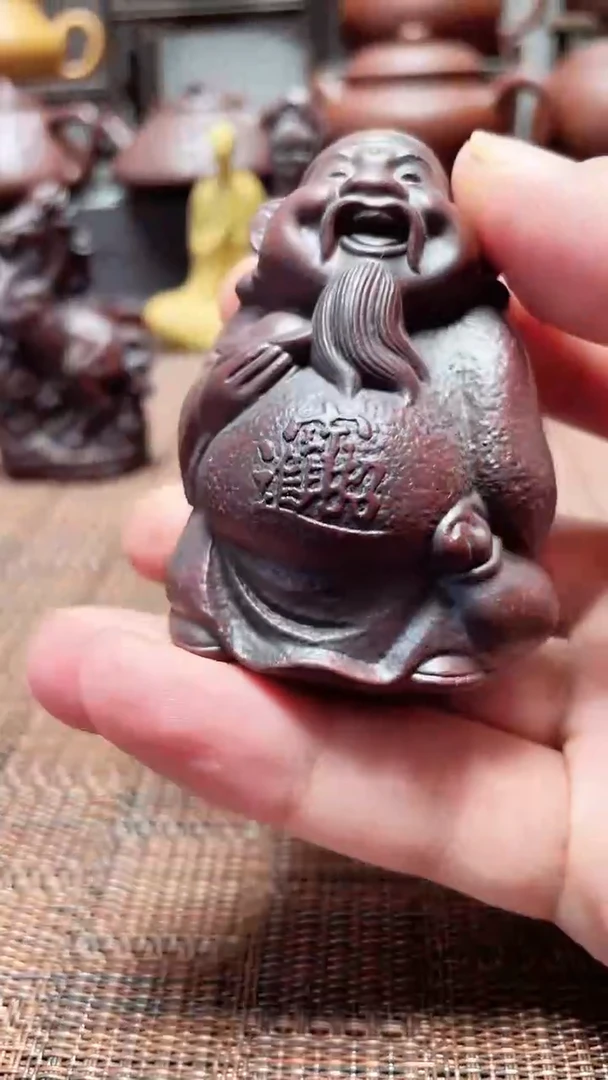 茶壶紫砂财神爷塑像