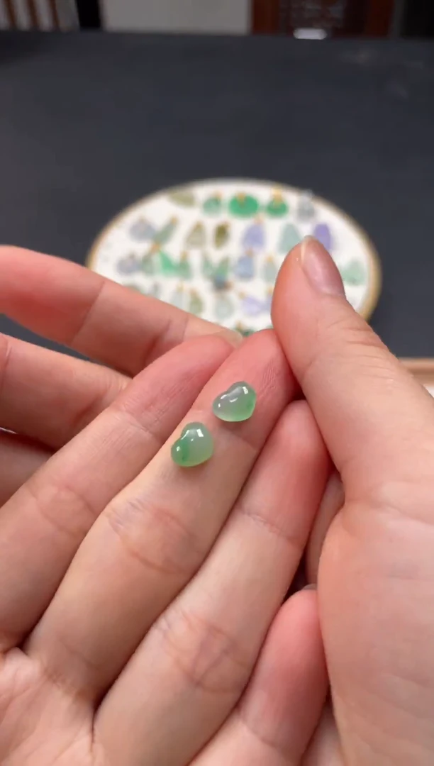 吊坠(不含链)银S925镶嵌翡翠2个JK456