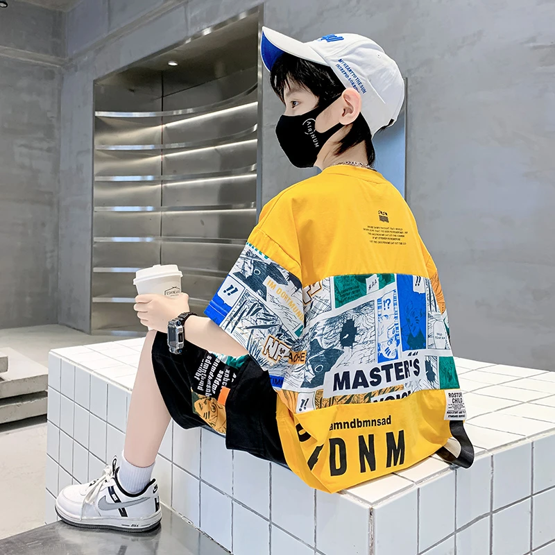 MK&UR.BV儿童装男童夏装潮款套装新款运动薄款夏款中大童男孩酷帅