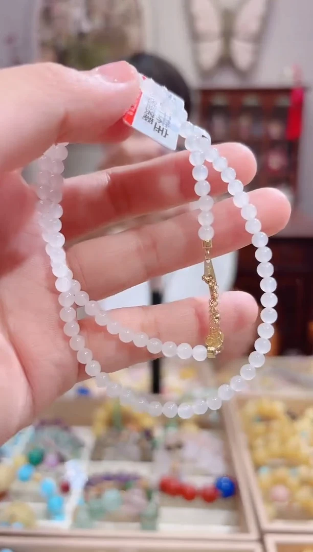 和田玉银S925镶嵌颈饰设计款珠串