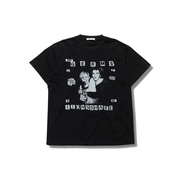 Danci Done Vintage 单缝线Germs乐队恋人正肩短袖宽松复古短袖T