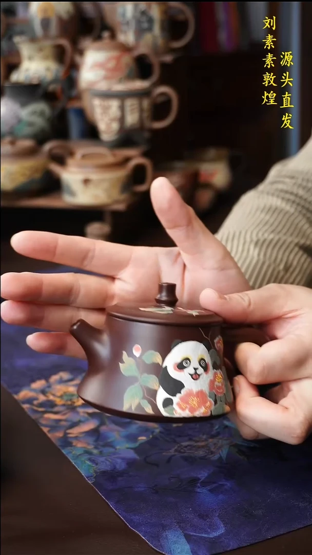 宜兴紫砂制品紫泥星猫