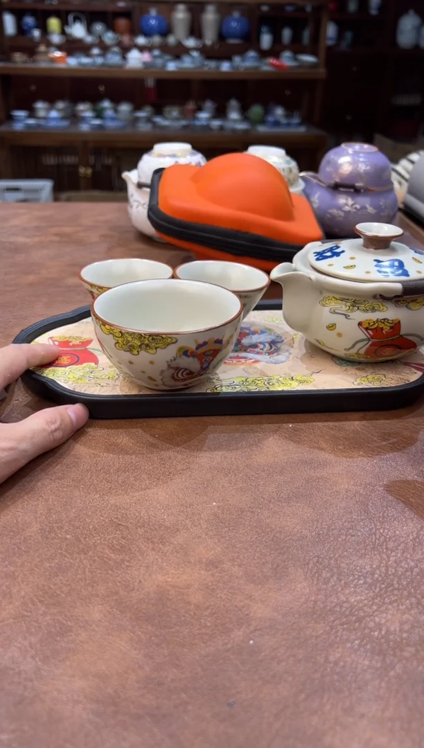 真的很便宜超好看会开片的旅行茶具