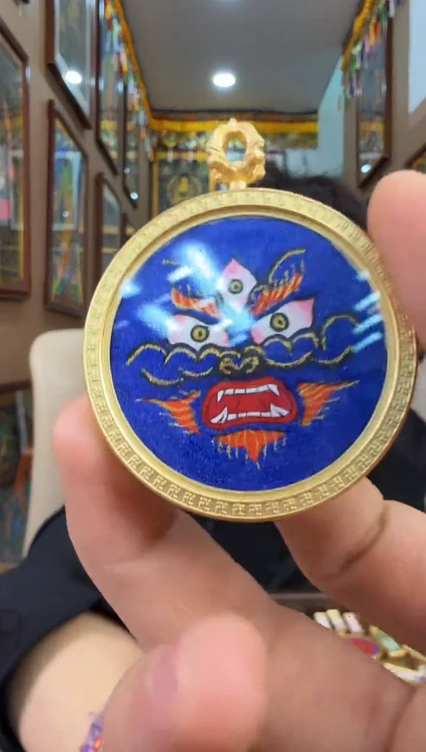 吊坠大黑天-热贡纯手绘唐卡