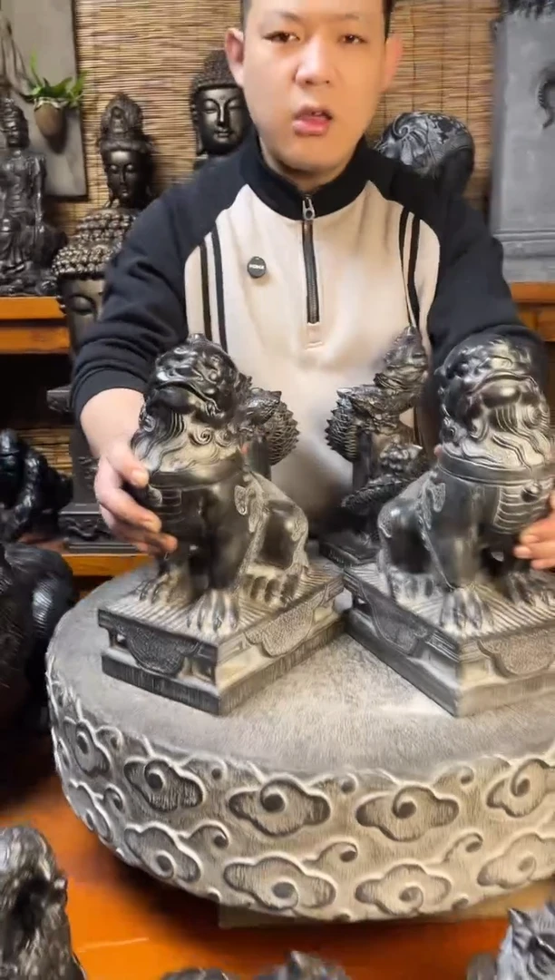 石材30貔貅一对天然青石雕刻