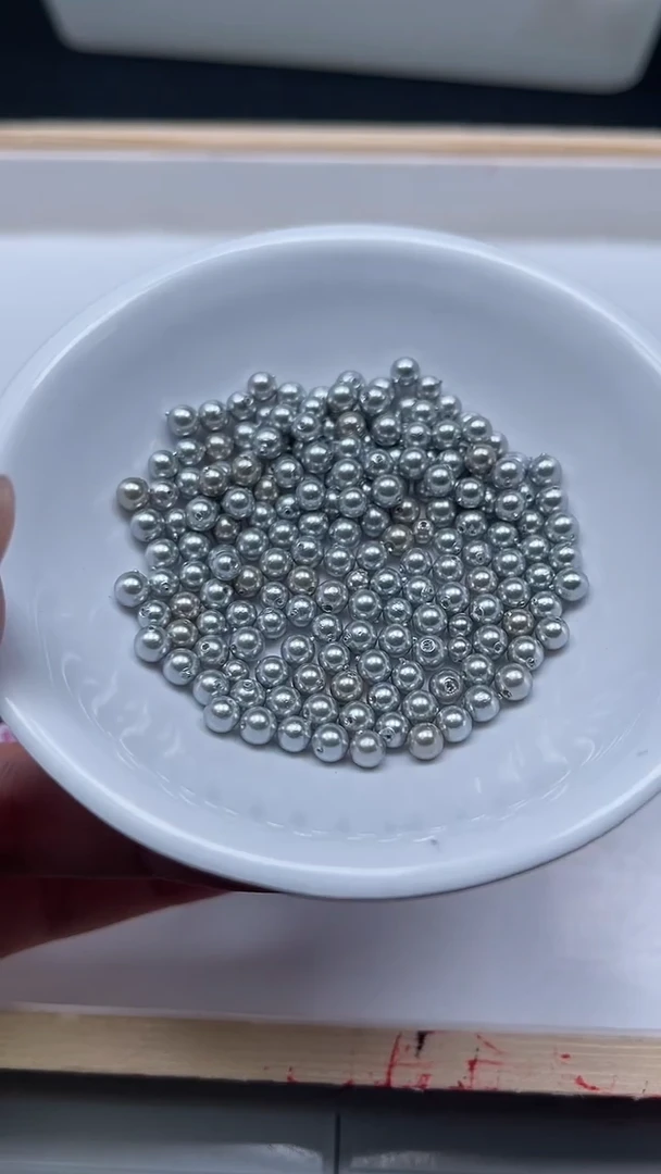 散珠未镶嵌拼合珍珠（马贝珠）B754 奶奶灰贝珠4mm50个9.9元