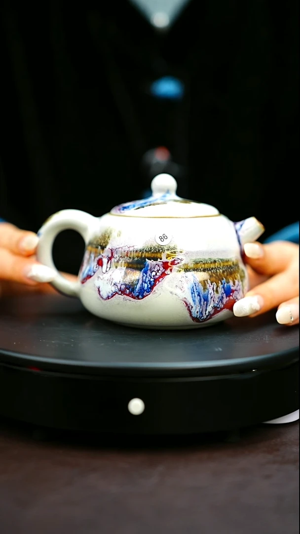 86#原矿钧瓷炉钧釉福禄壶