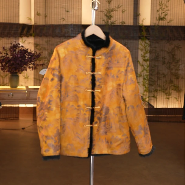 7012修身型常规款提花棉服网红女装立领厚款法式