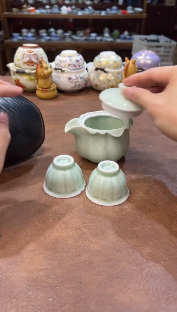 真的很便宜会开片的旅行茶具