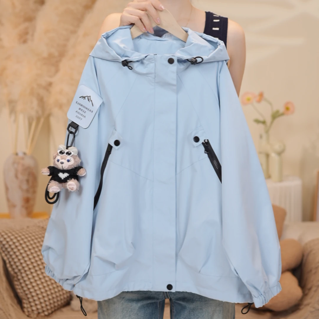 女大童夹棉外套加厚连帽冲锋衣青少年初高中生休闲登山服户外衣服