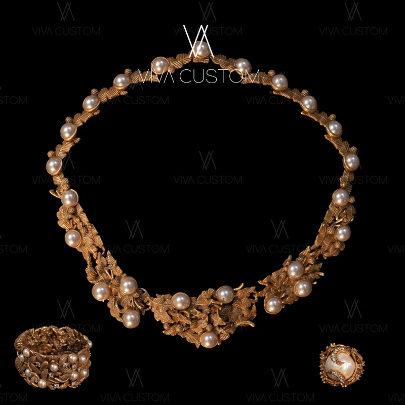 铜合金仿珍珠手镯 （珠华旧梦系列）典雅气质午间邂逅套装