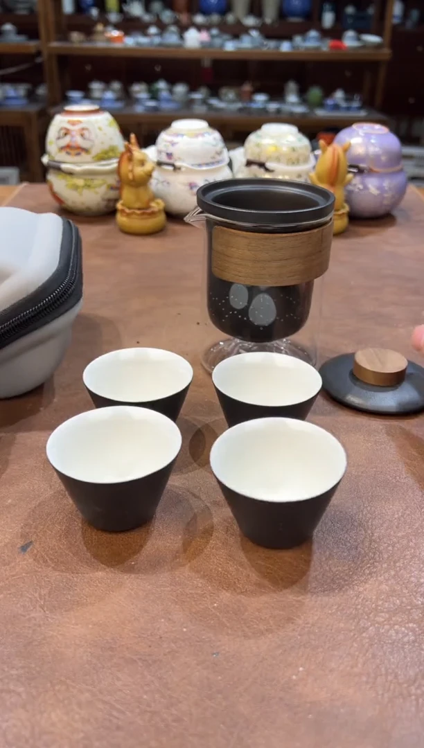 真的很便宜超好看会开片的旅行茶具