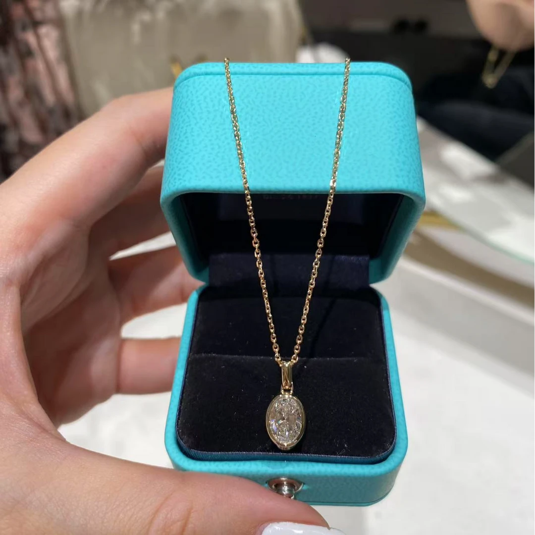 实验室培育钻石14k黄【培育】【主石：1ct】培育钻小金蛋项链