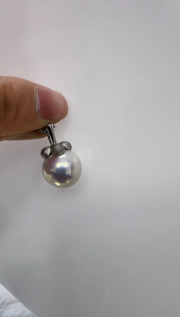 【闪购商品】淡水珍珠DA银S925镶嵌b629 白珠吊坠13