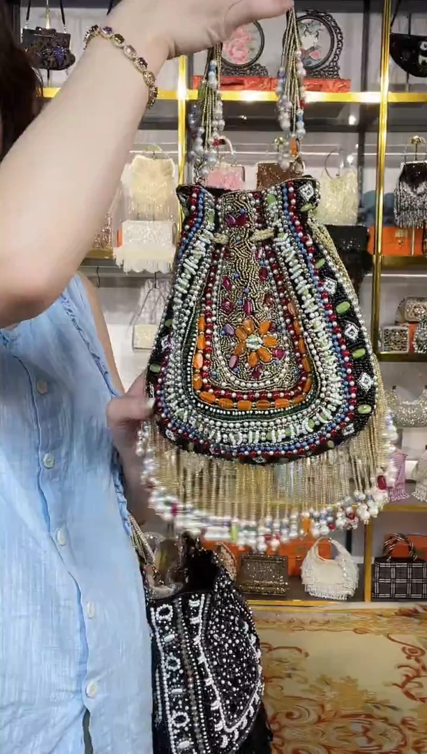 织物珠韵恒泽重工串珠手提包