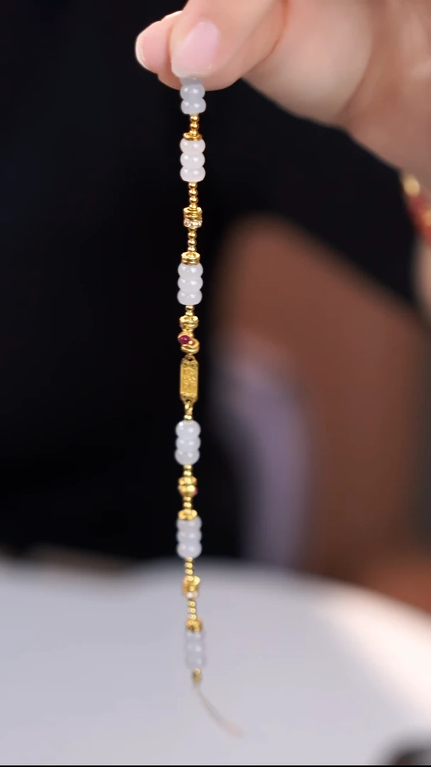 18K金镶嵌手链翡翠@