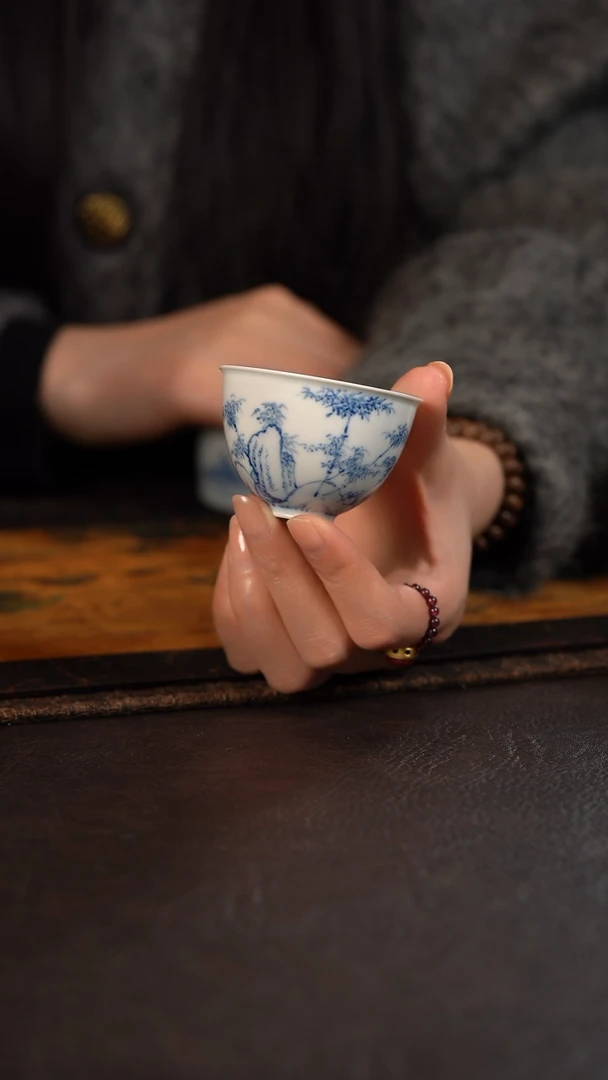 【闪购商品】杯HLX陶瓷灵石竹子小鸡心杯 随机