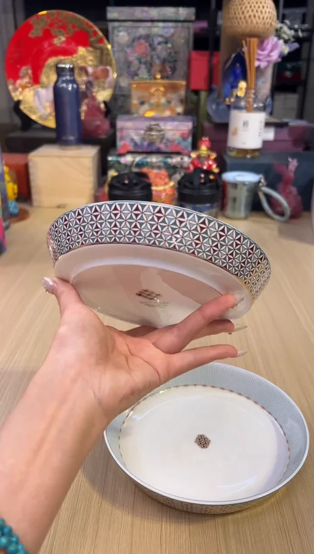 168歌剧院17.5反口汤盘套二（蓝）