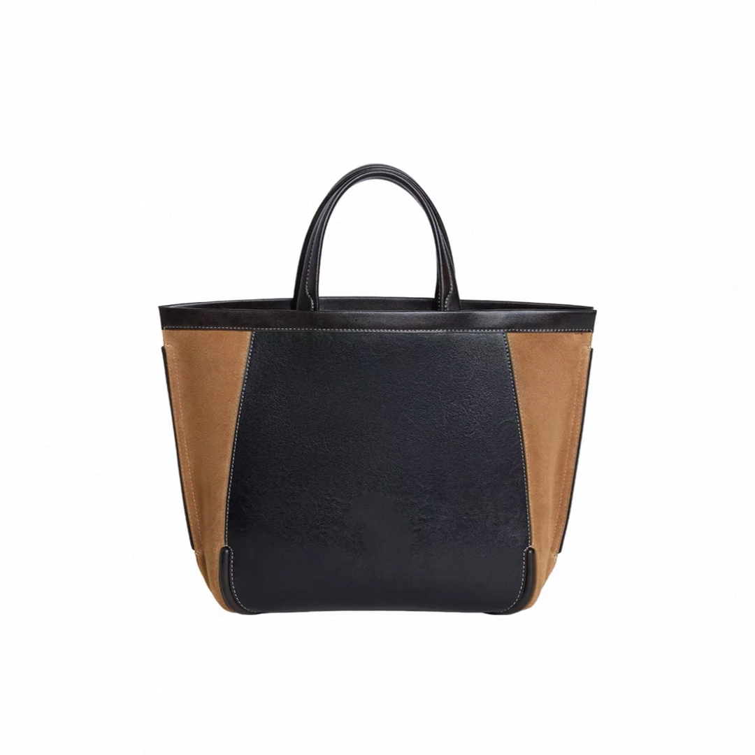 棒球托特包包 黑棕色