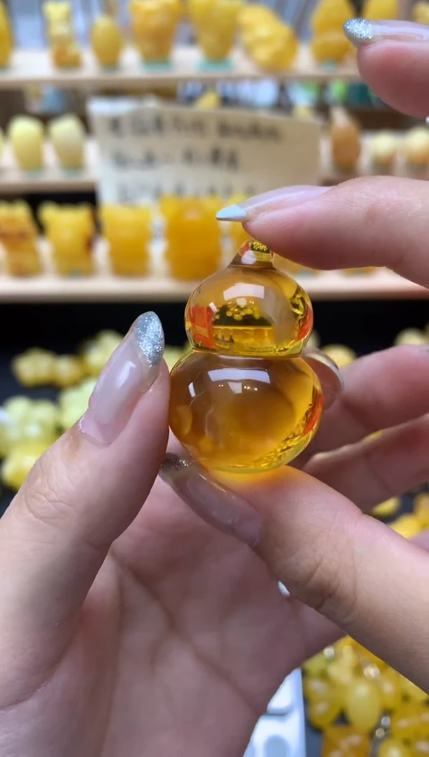 琥珀未镶嵌珠宝奇石089琥珀蜜蜡微瑕花粉