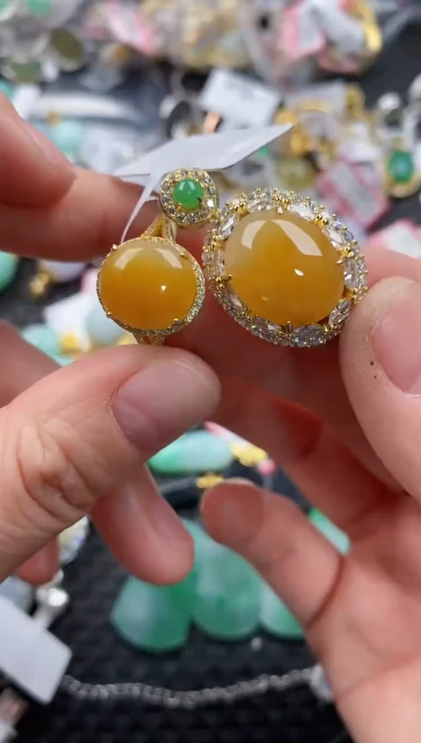 银S925镶嵌戒指翡翠333              4