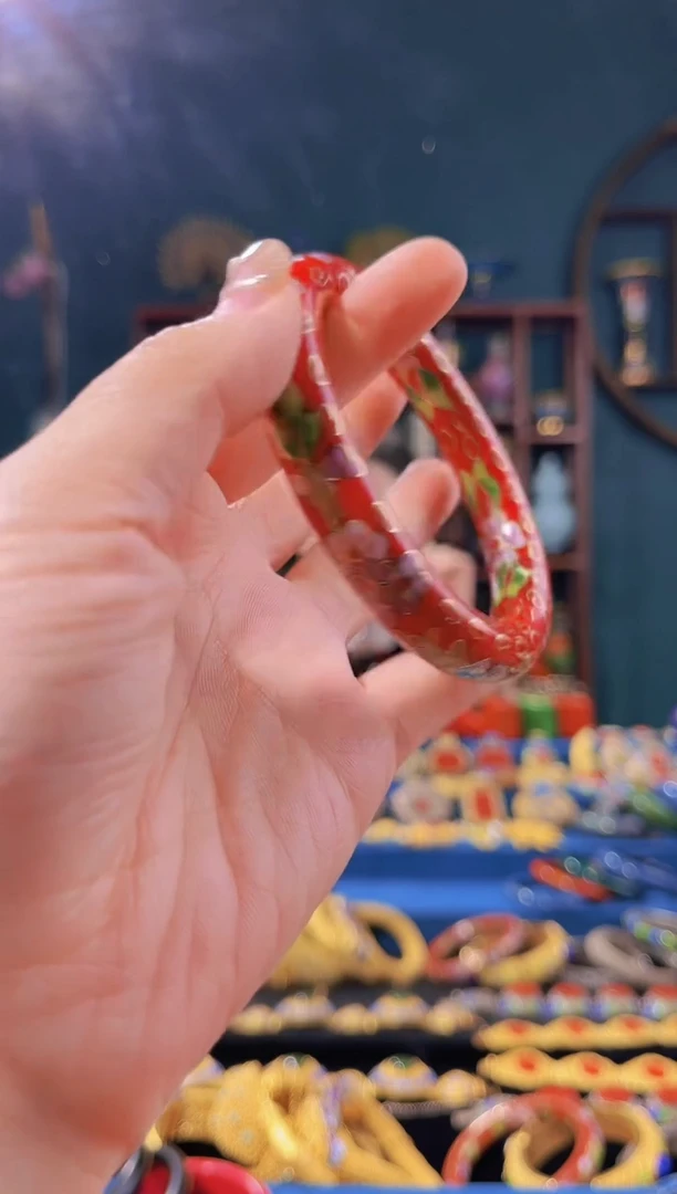 【闪购商品】非遗技艺 景泰蓝公主镯  红色