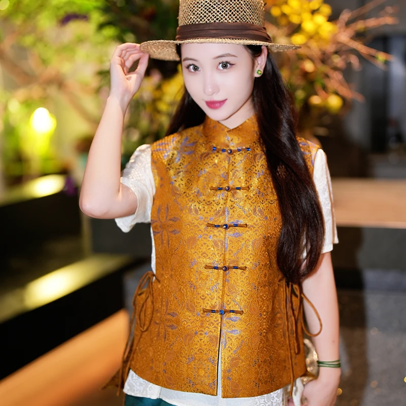 蓝大【叩禅关】桑蚕丝新中式马甲5120