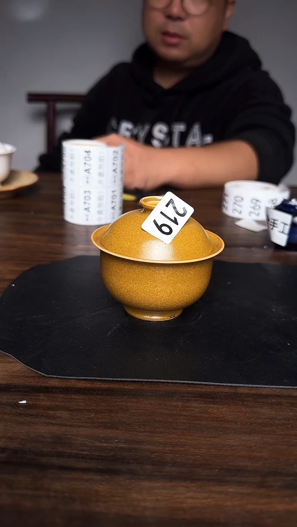 婺州龙窑烧制技艺全手工盖碗100ml（219