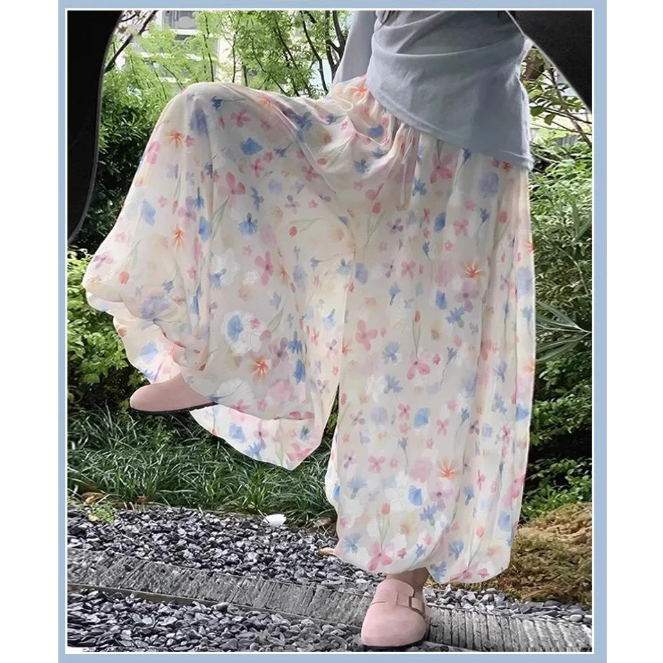 【原版品质+运险】甜美彩色碎花花苞裙裤夏款温柔显瘦阔腿蓬蓬裤裙