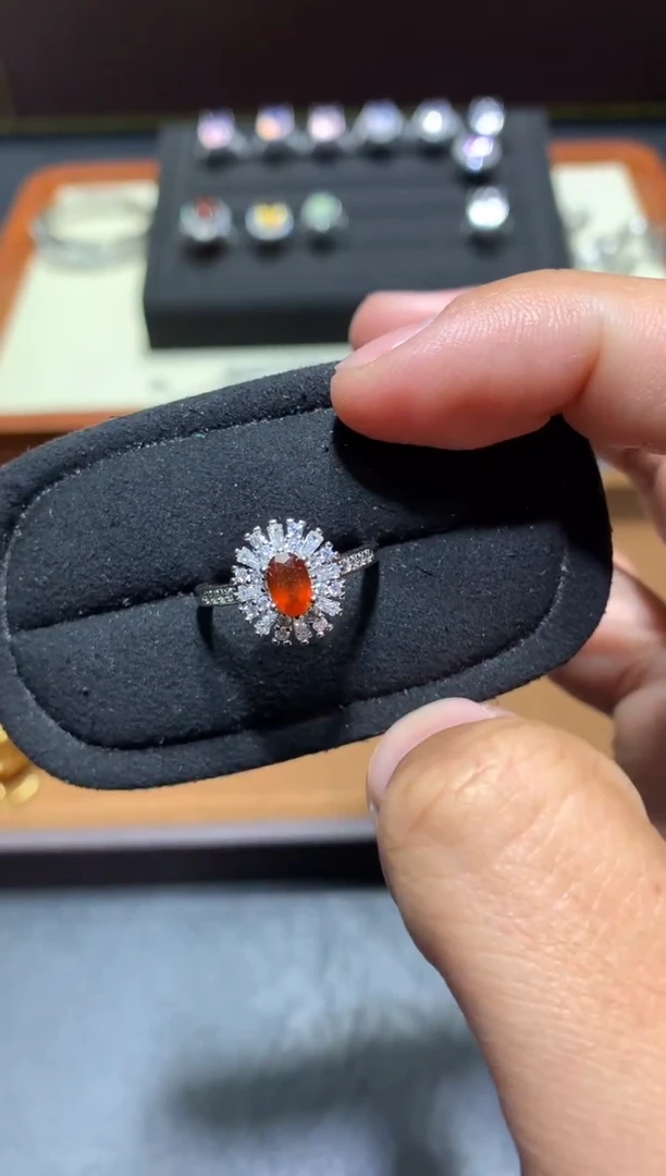 未镶嵌戒指石榴石F06