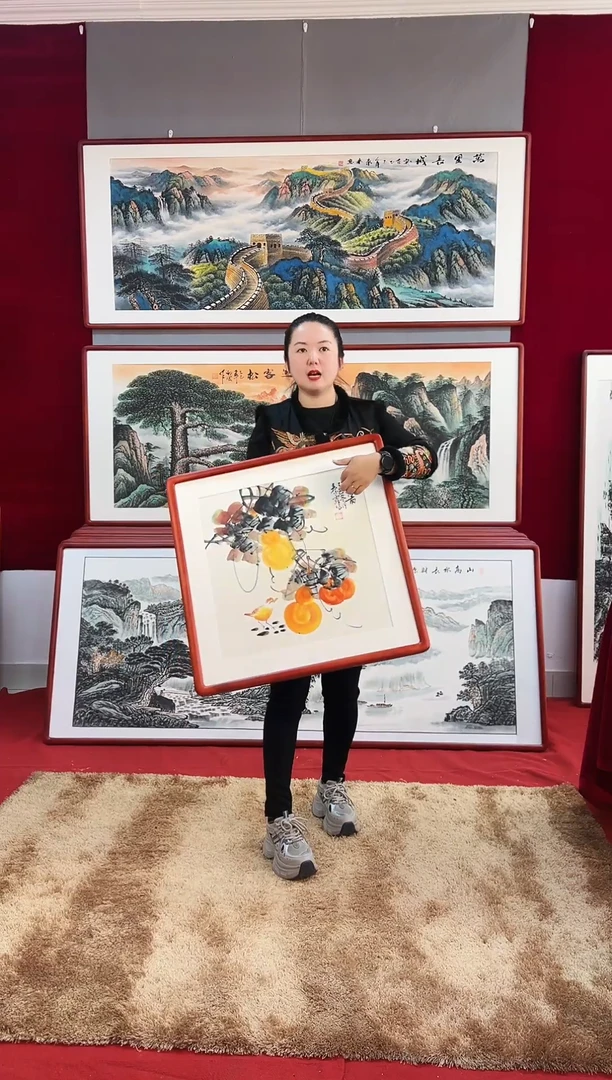 国画手绘葫芦63*63尺寸