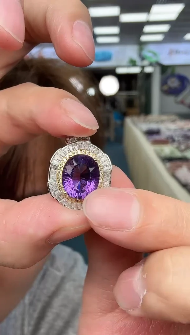 吊坠(不含链)未镶嵌水晶03-紫水晶吊坠