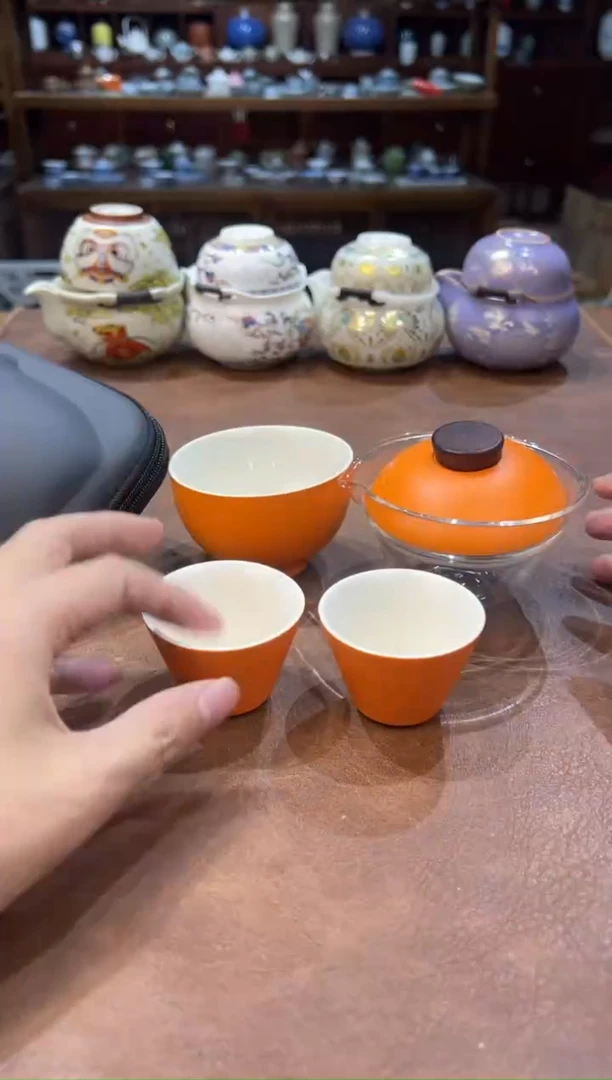 真的很便宜超好看会开片的旅行茶具