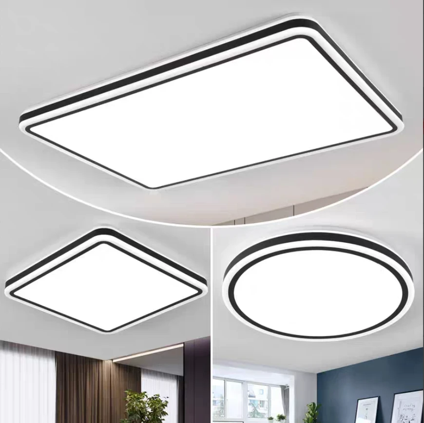 铁艺灯吸顶灯led创意薄款客厅灯简约现代卧室方形餐厅阳台过道灯